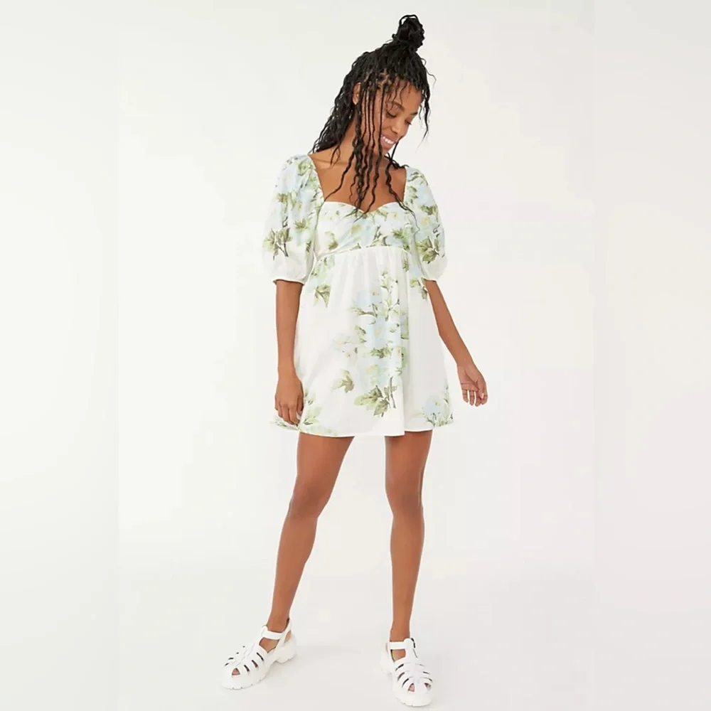 Free People Peony Babydoll Dress Medium Boho Beach Floral